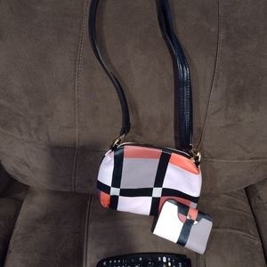 Matching Plaid Shoulder Bag And Card/Picture Holder